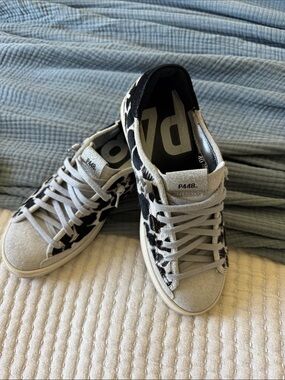 P448 Black & White Leopard Low-Top Sneakers